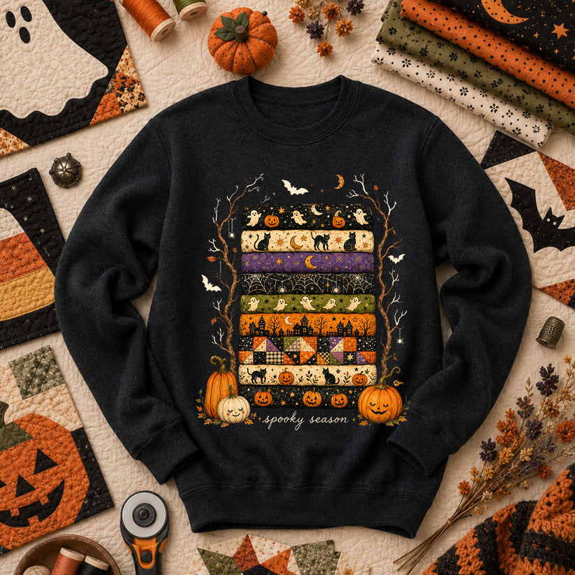 Spooky Season Halloween Fabric Stack Long Sleeve - Black