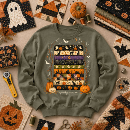 Spooky Season Halloween Fabric Stack Long Sleeve - Military Green