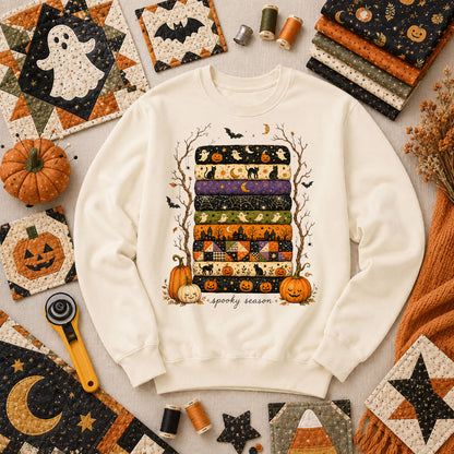 Spooky Season Halloween Fabric Stack Long Sleeve - Natural