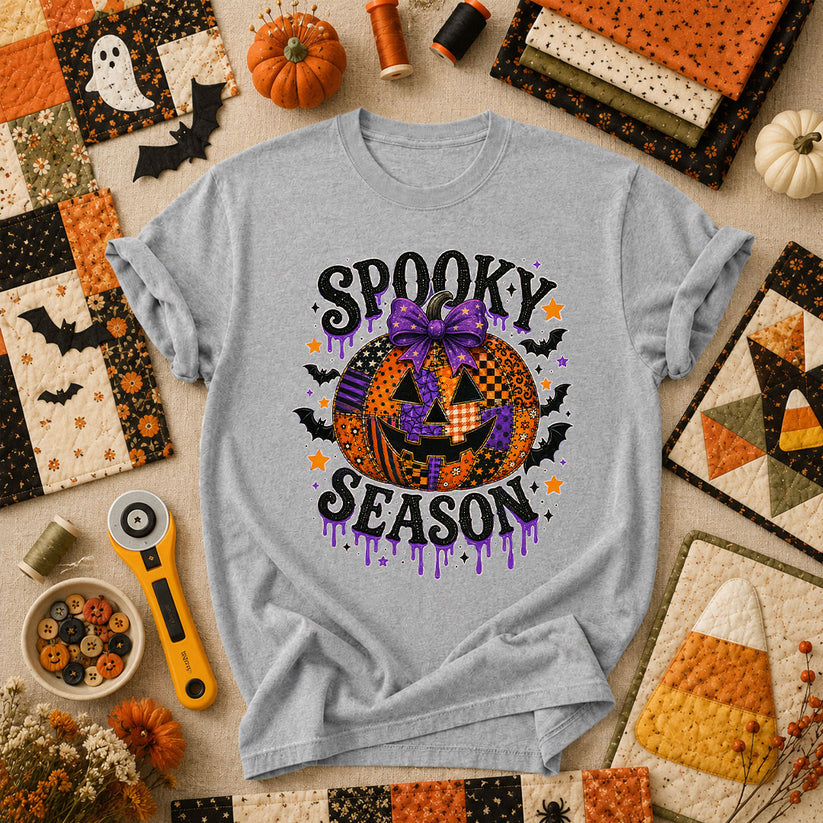Spooky Season Halloween Quilter T-Shirt - Athletic Heather