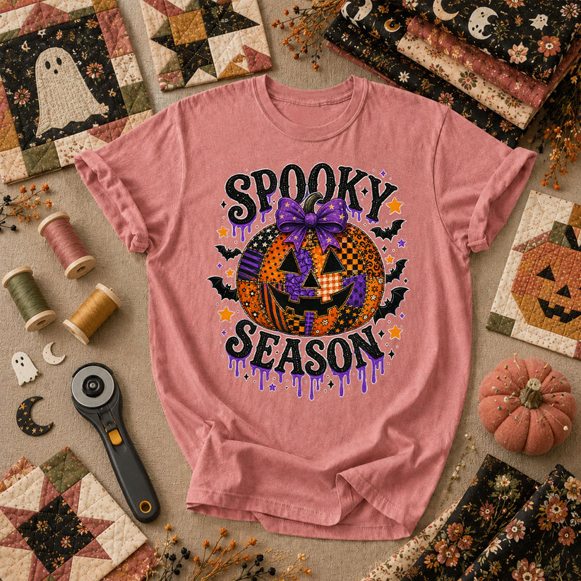 Spooky Season Halloween Quilter T-Shirt - Heather Mauve