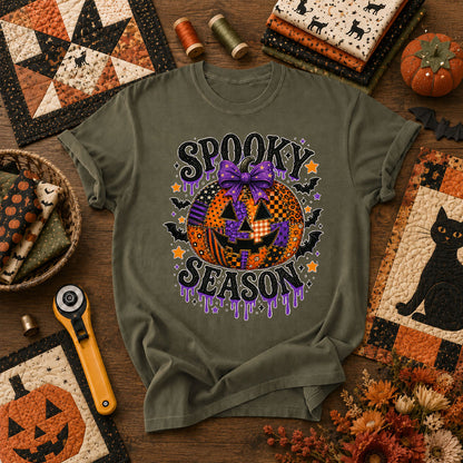 Spooky Season Halloween Quilter T-Shirt - Military Green