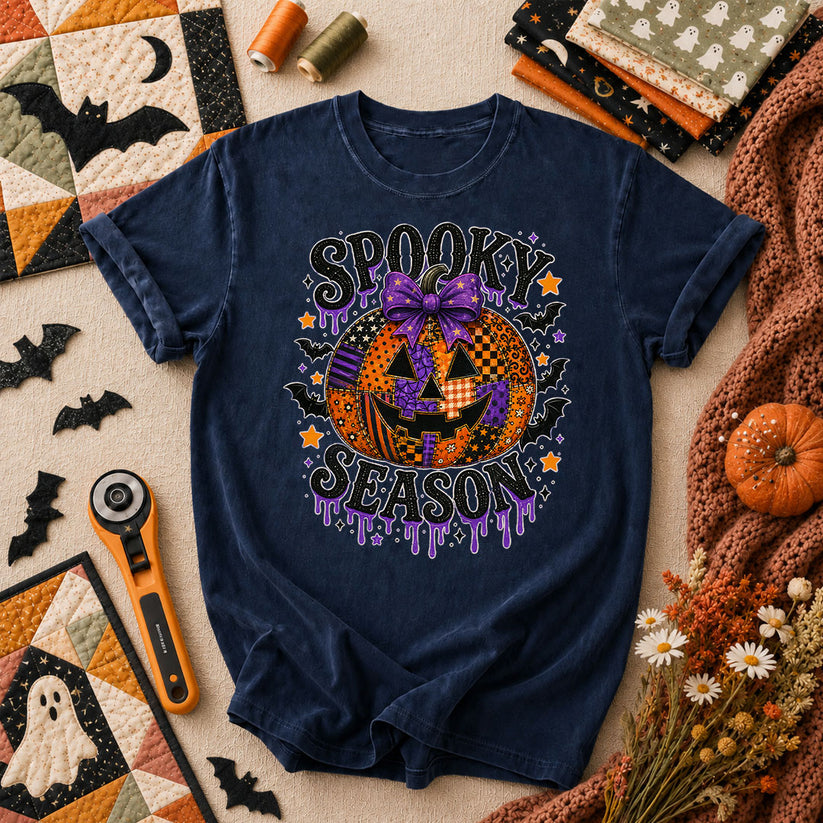 Spooky Season Halloween Quilter T-Shirt - Navy