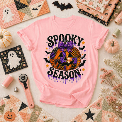 Spooky Season Halloween Quilter T-Shirt - Pink