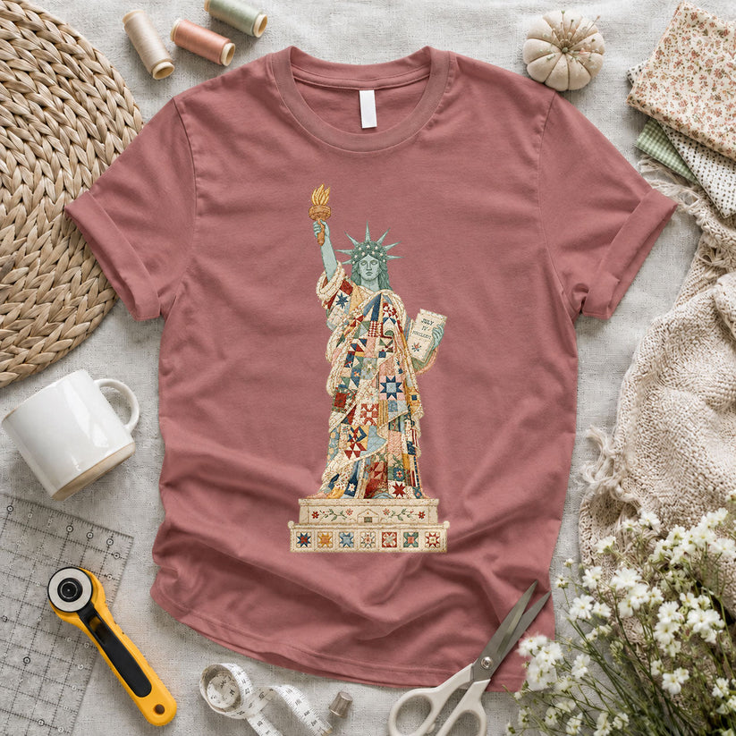 Statue of Liberty Quilt Block Patchwork - Pink view 2