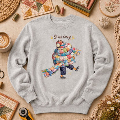 Stay Cozy Quilt Scarf Winter Long Sleeve - Sport Grey