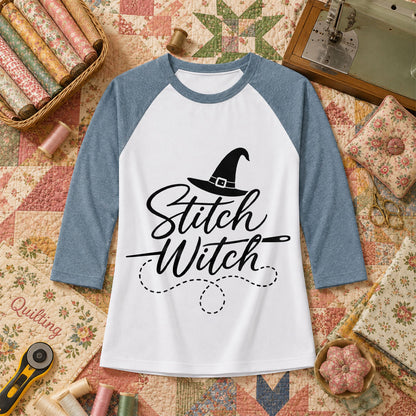 Stitch Witch Halloween Raglan Sleeve - Denim