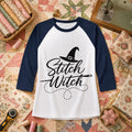 Stitch Witch Halloween Raglan Sleeve