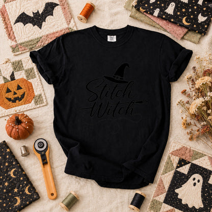 Stitch Witch Halloween T-Shirt - Black