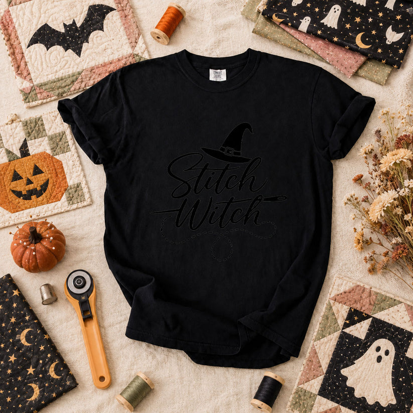 Stitch Witch Halloween T-Shirt - Black