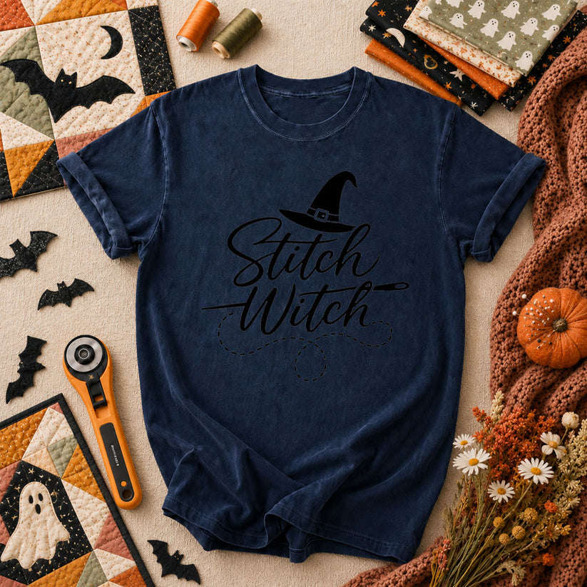 Stitch Witch Halloween T-Shirt - Navy