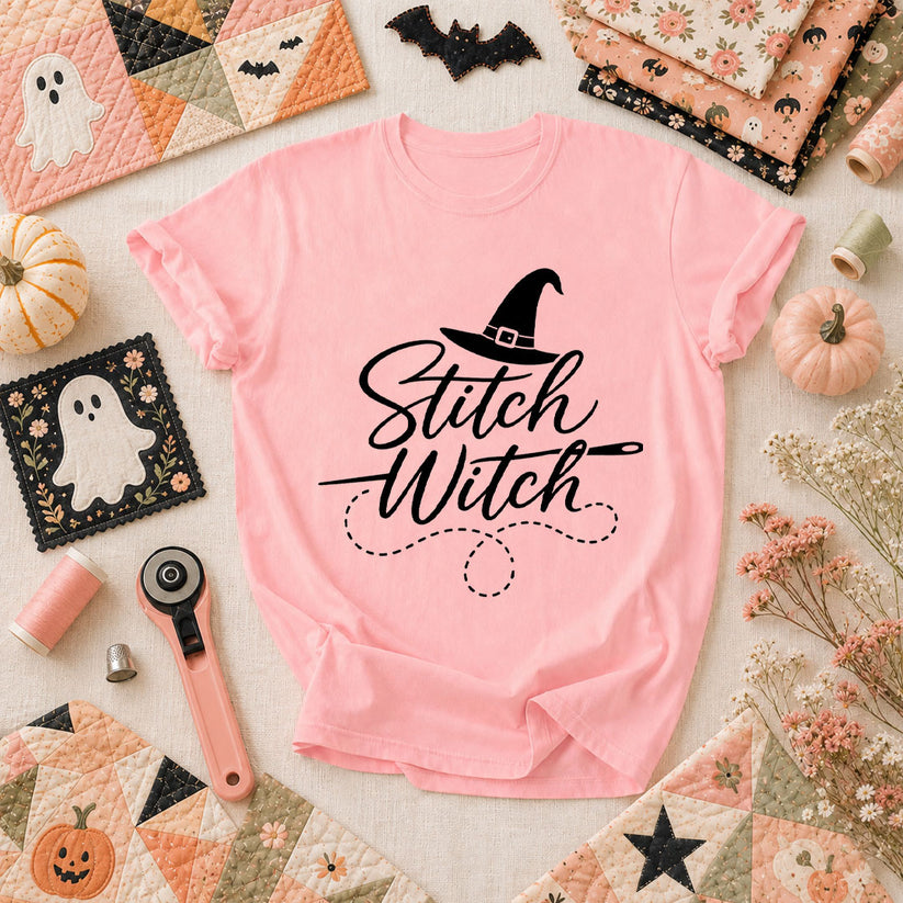 Stitch Witch Halloween T-Shirt - Pink