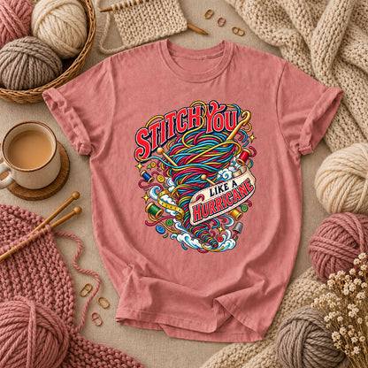 Stitch You Like A Hurricane T-Shirt - Heather Mauve