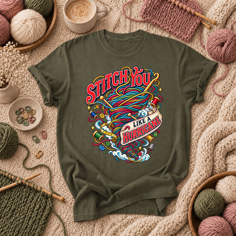Stitch You Like A Hurricane T-Shirt - Military Green
