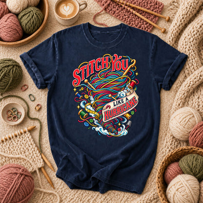 Stitch You Like A Hurricane T-Shirt - Navy