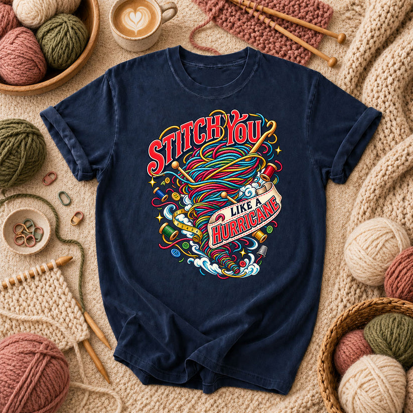 Stitch You Like A Hurricane T-Shirt - Navy