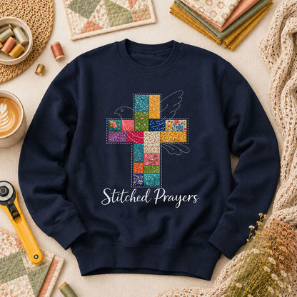 Stitched Prayers Long Sleeve - Navy