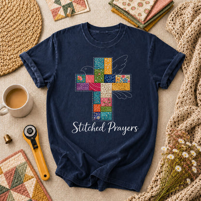 Stitched Prayers T-Shirt - Navy