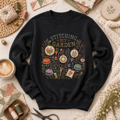 Stitching My Garden Long Sleeve - Black