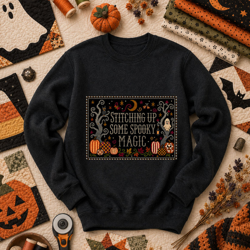 Stitching Up Some Spooky Magic Long Sleeve - Black
