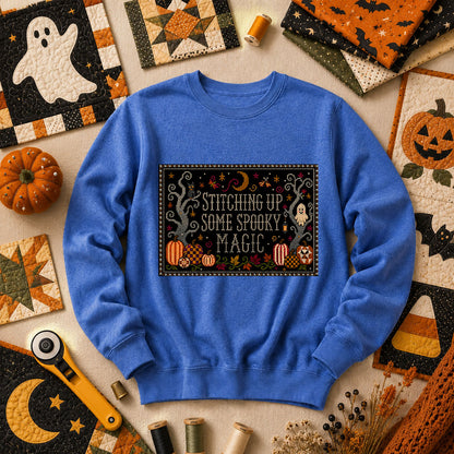Stitching Up Some Spooky Magic Long Sleeve - Heather True Royal