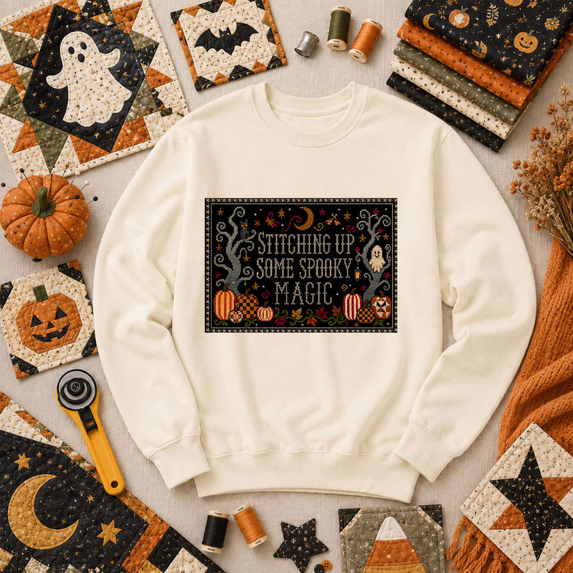 Stitching Up Some Spooky Magic Long Sleeve - Natural