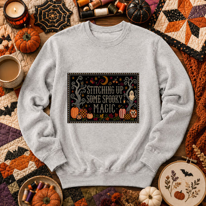 Stitching Up Some Spooky Magic Long Sleeve - Sport Grey