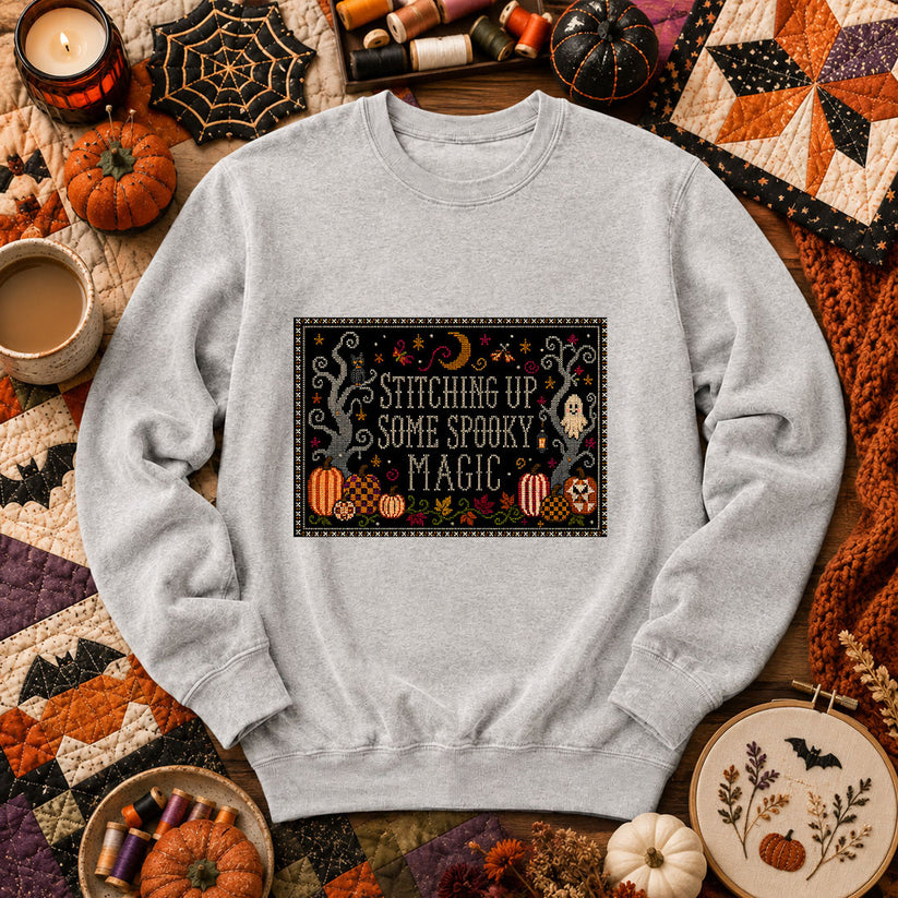Stitching Up Some Spooky Magic Long Sleeve - Sport Grey