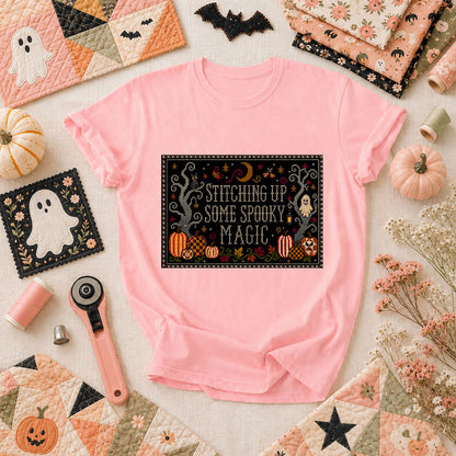 Stitching Up Some Spooky Magic T-Shirt - Pink