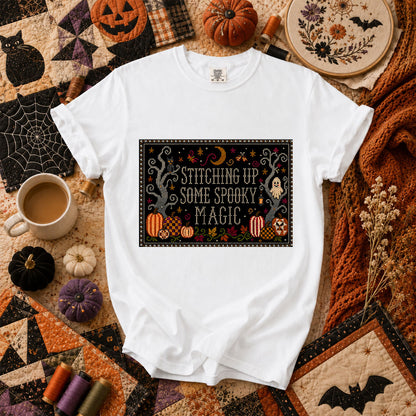 Stitching Up Some Spooky Magic T-Shirt - White