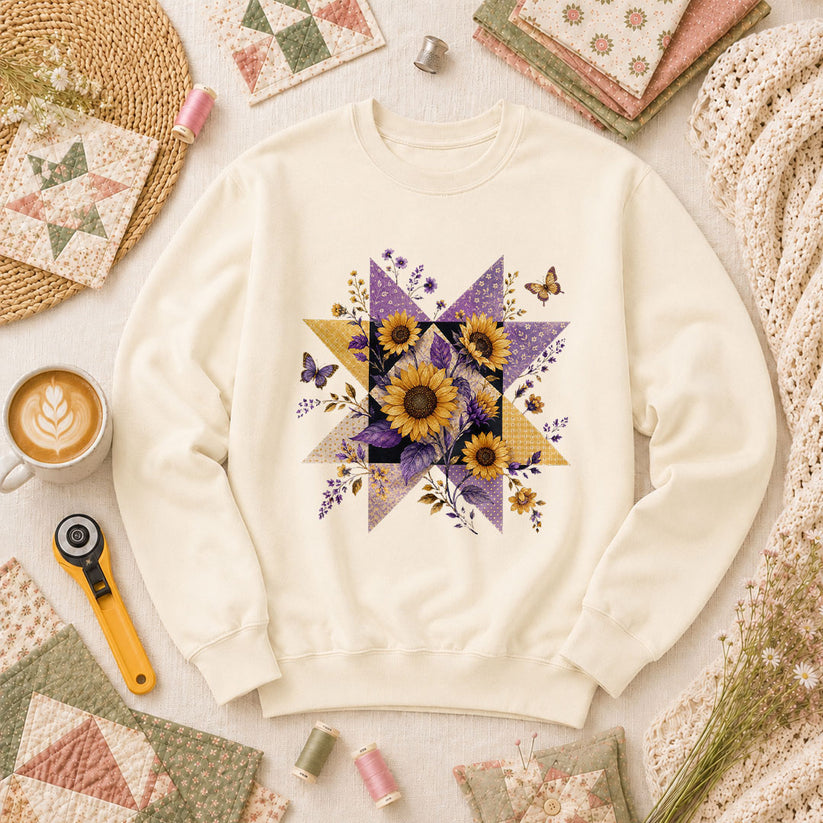 Sunflower Quilt Star Long Sleeve - Natural
