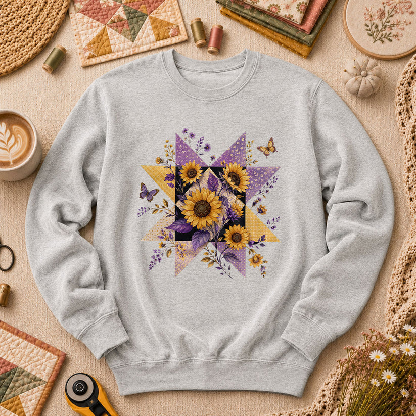 Sunflower Quilt Star Long Sleeve - Sport Grey