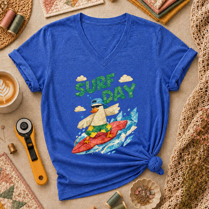 SurfDay Women's V-Neck - Heather True Royal