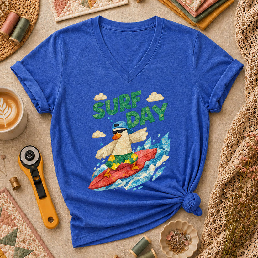 SurfDay Women's V-Neck - Heather True Royal