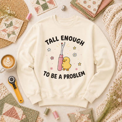Tall Enough To Be A Problem Duck Seam Ripper Long Sleeve - Natural