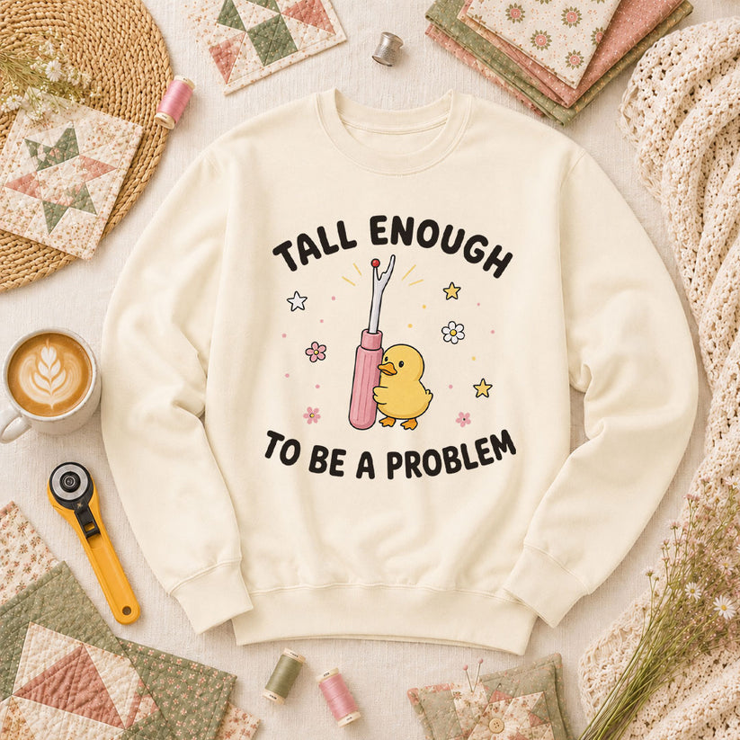 Tall Enough To Be A Problem Duck Seam Ripper Long Sleeve - Natural