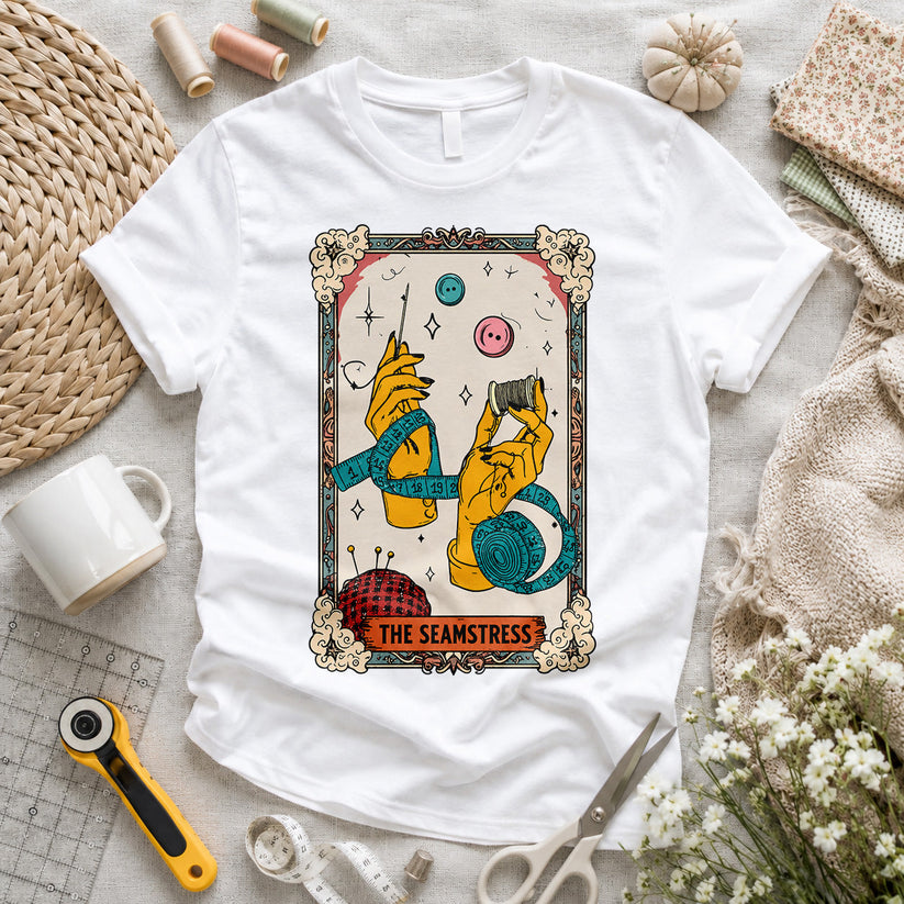 The Seamstress Tarot Card Colorful T-shirt