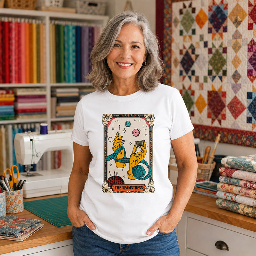 The Seamstress Tarot Card Colorful T-shirt