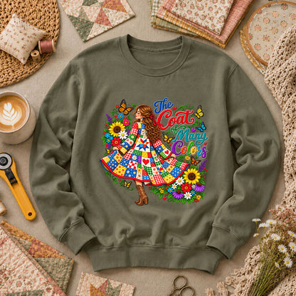 The Coat Of Many Colors Patchwork Long Sleeve - Military Green