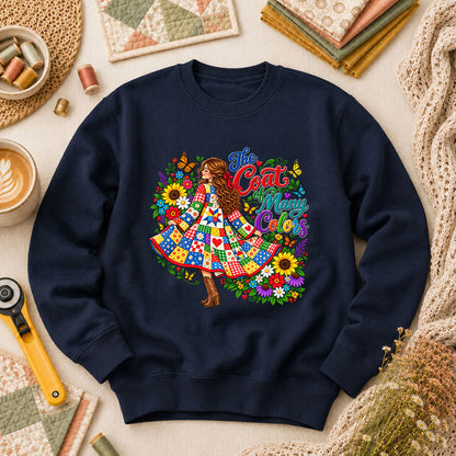 The Coat Of Many Colors Patchwork Long Sleeve - Navy