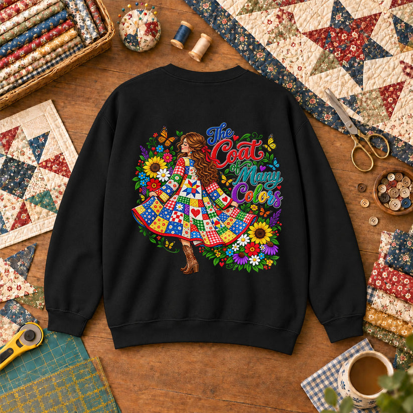 The Coat Of Many Colors Patchwork Sweatshirt - Black