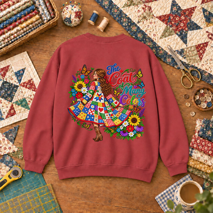 The Coat Of Many Colors Patchwork Sweatshirt - Garnet