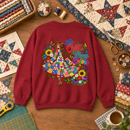 The Coat Of Many Colors Patchwork Sweatshirt - Heather Red