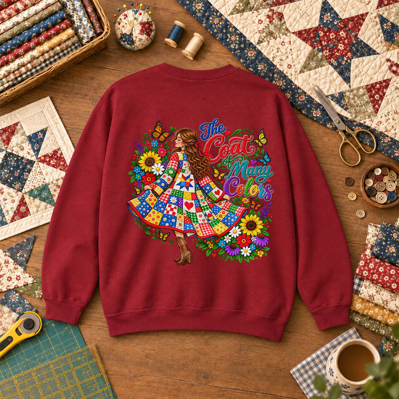 The Coat Of Many Colors Patchwork Sweatshirt - Heather Red