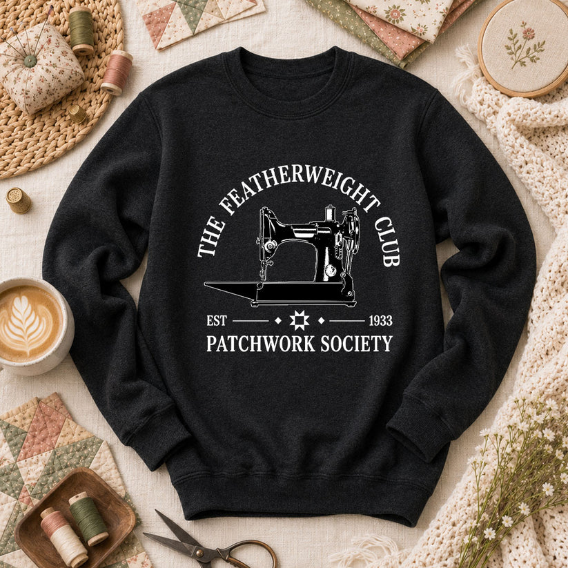 The Featherweight Club Patchwork Society 1933 Long Sleeve - Black
