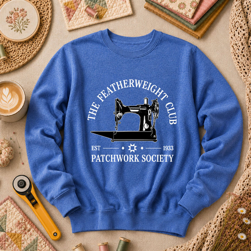The Featherweight Club Patchwork Society 1933 Long Sleeve - Heather True Royal