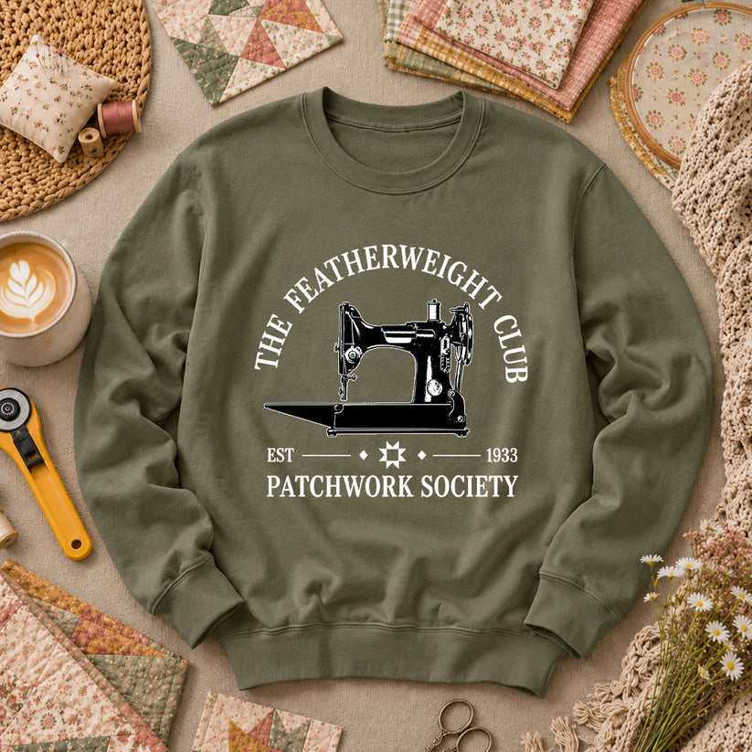 The Featherweight Club Patchwork Society 1933 Long Sleeve - Military Green