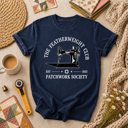 The Featherweight Club Patchwork Society 1933 T-Shirt - Navy