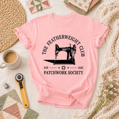 The Featherweight Club Patchwork Society 1933 T-Shirt - Pink
