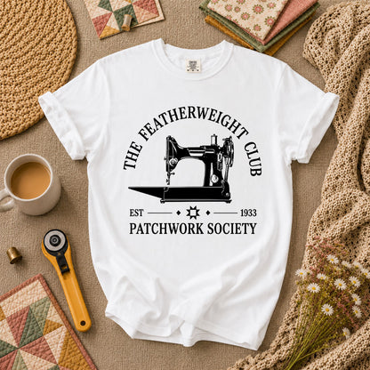 The Featherweight Club Patchwork Society 1933 T-Shirt - White